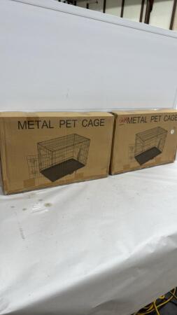 (2) 20IN METAL PET CAGES - NOT ASSEMBLED