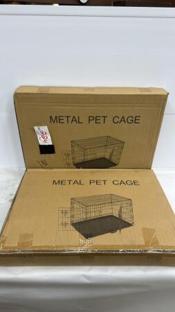 (2) 24IN METAL PET CAGES - NOT ASSEMBLED
