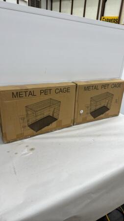 (2) 20IN METAL PET CAGES - NOT ASSEMBLED
