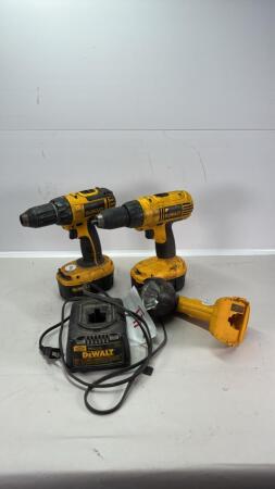 (2) DEWALT 18V 1/2IN DRILLS