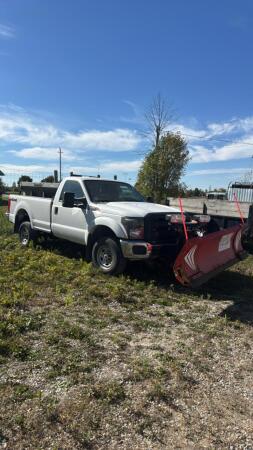 2012 FORD F350 4WD GAS PICKUP WITH PLOW & SANDER