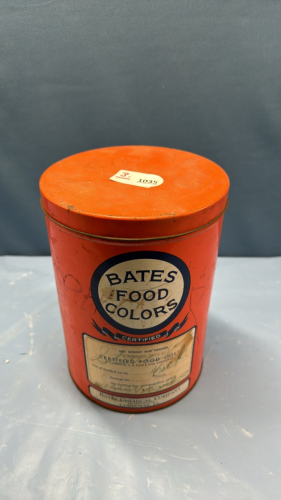 Bates Food Colors Tin