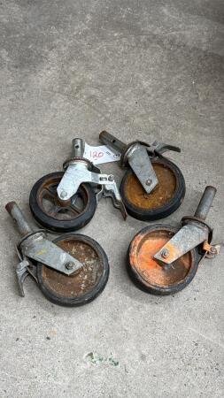 SET OF 4 - 8IN SCAFFLOD WHEELS