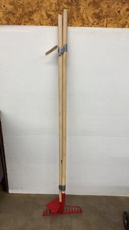 UNUSED HOE & RAKE