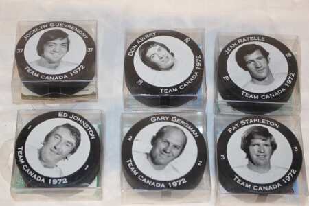 6 Team Canada Collector Hockey Pucks