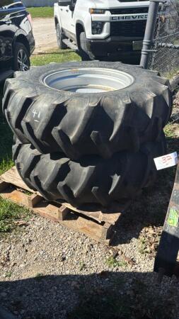 PAIR OF FIRESTONE 14.9-24 TIRES ON RIMS