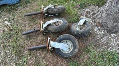 SET OF 4 - 2.80/2.50-4 TIRES & RIMS ON BRACKETS