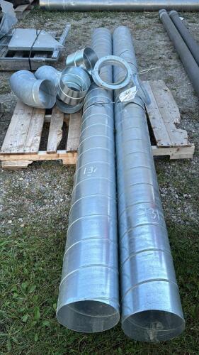 (2) 10FT X 8IN SPIRAL DUCT WITH FITTINGS