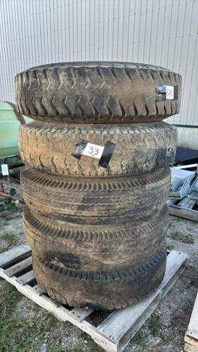 (5) 10.00-20 TRUCK TIRES ON RIMS