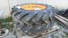 (2) GOODYEAR 11.2-24 TRACTOR TIRES ON 8 BOLT RIMS - 2