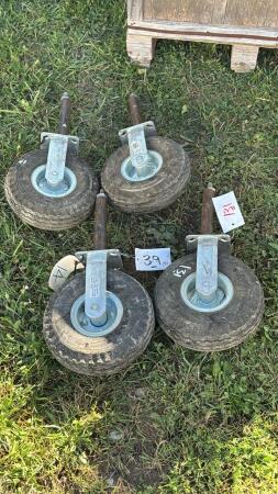 SET OF 4 - 4.10 3.50-4 TIRES & RIMS