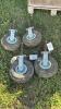 SET OF 4 - 4.10 3.50-4 TIRES & RIMS