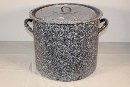 Large Blue Granite Pot, 17" Diameter X 15" Tall