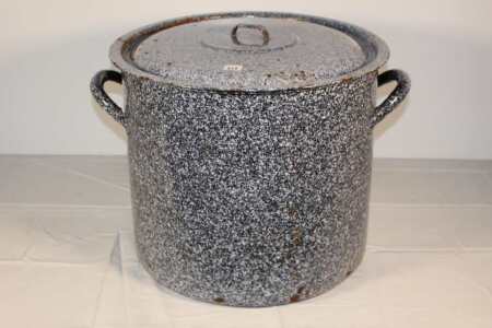 Large Blue Granite Pot, 17" Diameter X 15" Tall