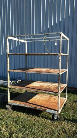 METAL 4 TIER ROLLING SHELVING UNIT