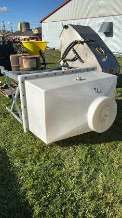 POLY FEED BIN ON GALVANIZED STAND