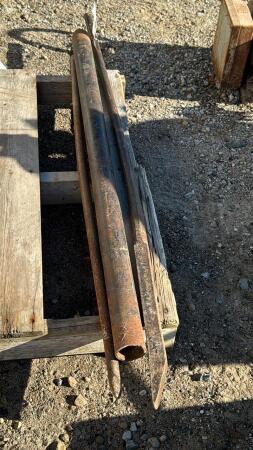 IRON POST DRIVER & (2) PINCH BARS