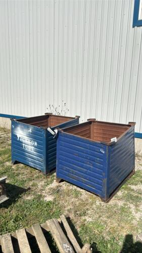 (2) 2 TON METAL STACKING BINS