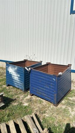 (2) 2 TON METAL STACKING BINS