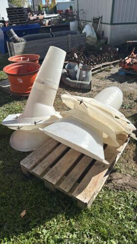 (4) FIBREGLASS CHUTE FUNNELS