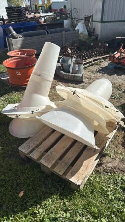 (4) FIBREGLASS CHUTE FUNNELS