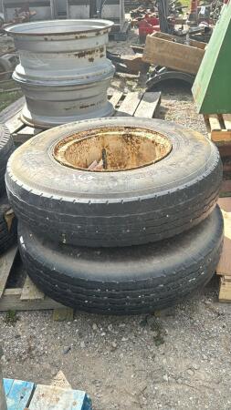 PAIR OF KUMH 8.25R 15TR TIRES & RIMS