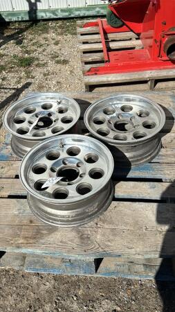 (3) ALUMINUM 6 BOLT TRAILER RIMS