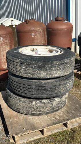 (3) ASSORTED 225/70R22.5 TIRES & RIMS