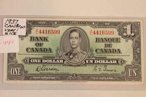 1937 Can. $1.00 Bill, Nice Colour