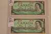 2 1967 Can. $1.00 Bills, Uncirculated, No Serial #