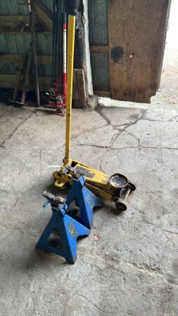 Floor Jack and Pair of Axle Stands