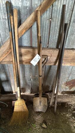 2 Pry Bars, 5 Shovels, Broom
