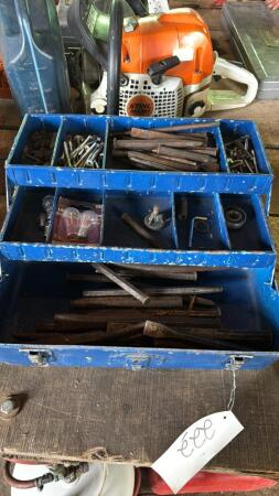 Toolbox with Chisels and Hardware