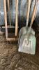 Lot of brooms, 2 aluminum shovels, 3 rakes and pitchfork - 2