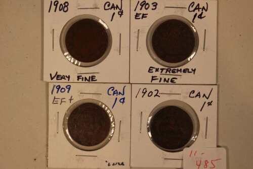 4 Can. Big Pennies (1902, 1903, 1908, 1909)