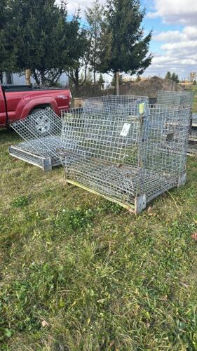 Lot of 4 Folding Firewood Baskets