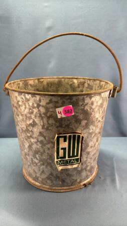 OLDER GALVANIZED 11IN TALL PAIL
