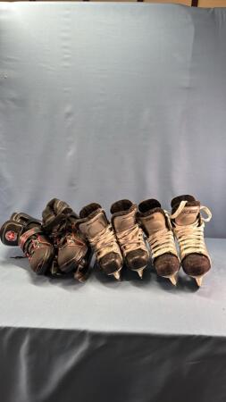 (3) PAIRS OF HOCKEY SKATES