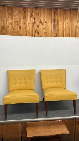 PAIR OF VALENTINE - SEAVER VINYL CHAIRS