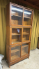 3 Section Sliding Door Oak Book Case - 2