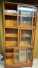 3 Section Sliding Door Oak Book Case - 4