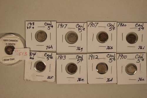 Silver Nickels 03, 07, 10, 12, 13, 14, 17, 18, 20