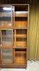 3 Section Sliding Door Oak Book Case - 7