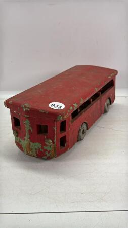 12IN WOODEN HAND PAINTED BUS
