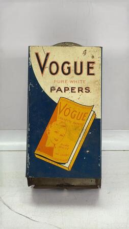 TIN WALL MOUNT VOGUE CIGARETTE PAPER DISPENSER
