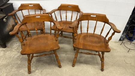 SET OF 4 MAPLE ETHAN ALLEN CAPTAINS CHAIRS