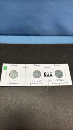 CANADIAN (3) 2001 ERROR DIMES