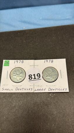 CANADIAN (2) 1978 QUARTERS L DENTICLES S DENTICLES