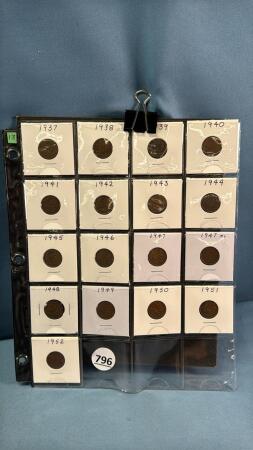 CANADIAN COMPLETE SET OF KING GEO V1 PENNIES