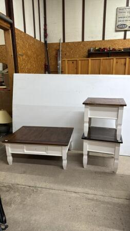 PAINTED COFFEE & END TABLE SET